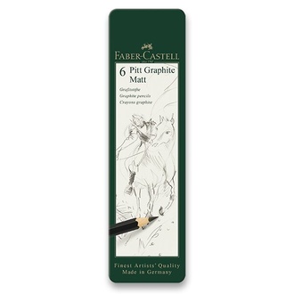 Papírenské zboží - Grafitová tužka Faber-Castell Pitt Graphite Matt sada 6 ks