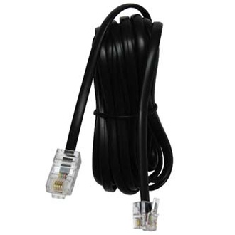 Papírenské zboží - Telefonní kabel, RJ11 M-3m, plochý, černý, pro ADSL modem, economy