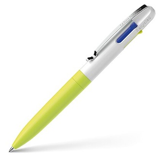 Papírenské zboží - Kuličkové pero Schneider Take 4 Neon - neonově žlutá/bílá