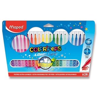 Papírenské zboží - Dětské fixy Maped Color´Peps Long Life, 24 barev