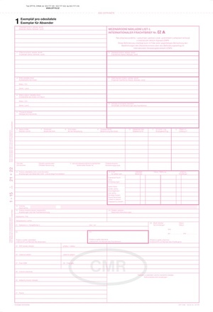 Papírenské zboží - Mezinárodní nákladní list CMR A4, samopropisovací, 7 listů 1198