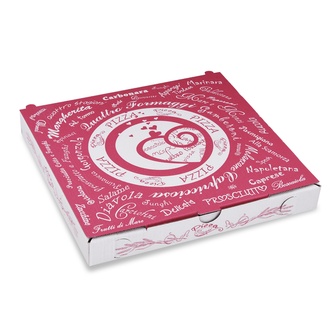 Papírenské zboží - Krabice na pizzu z vlnité lepenky 24 x 24 x 3 cm [100 ks]