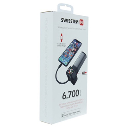 Papírenské zboží - SWISSTEN, 2in1 Apple watch MFI power bank, Li-Pol, 5V, nabíjení mobilních telefonů, apple