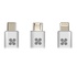 Papírenské zboží - USB-Kabel (2.0), USB A M- Lightning M + USB C M + MicroUSB M, 1,2 m, rund, silber, Pro
