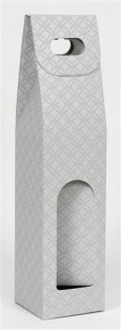 Papírenské zboží - krabice 1 láhev 9x38,5cm šedá orientální vzor
