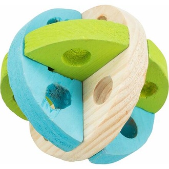 Papírenské zboží - Dřevěný barevný míček na hraní a pamlsky 8 cm 
