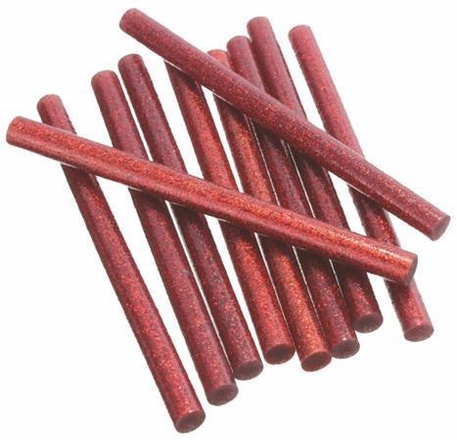 Papírenské zboží - Lepicí tyčinka, červená, se třpytkami, 3ks, 11x200 mm