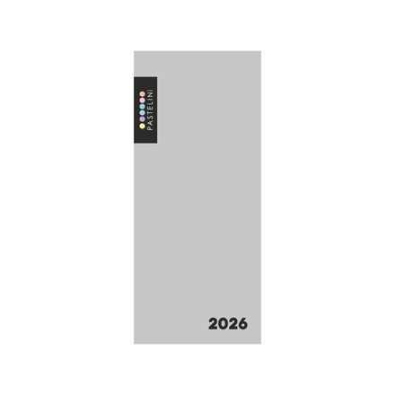 Papírenské zboží - Diář PVC měsíční 2026 PASTELINI šedá
