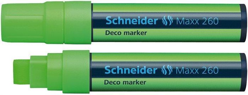 Papírenské zboží - Křídový popisovač "Maxx 260", světle zelená, 2-15mm, tekutý, SCHNEIDER