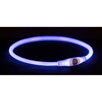 Papírenské zboží - Flash light ring USB, blikací obojek, modrá S-M: 40 cm/ o 8 mm